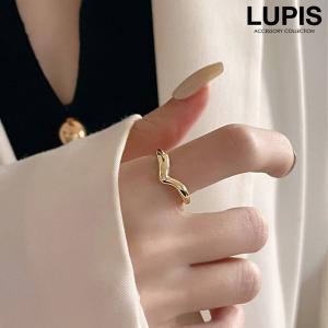 指輪 リング レディース シンプル Vライン メタル ぷっくり 上品 ゴールド シルバー 大人 韓国 韓国っぽ LUPIS ルピス