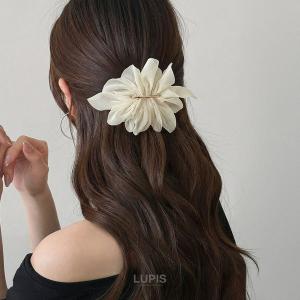 バレッタ ヘアアクセサリー シフォン メタル ...の詳細画像2