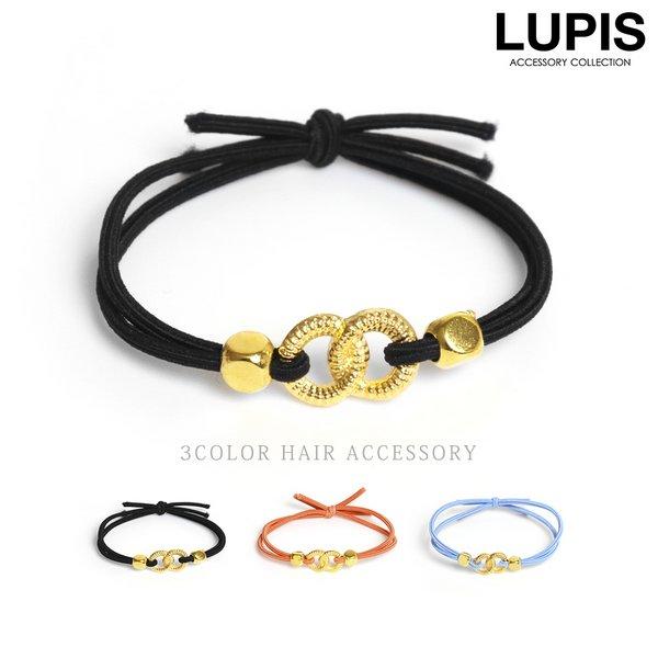 ヘアゴム ヘアアクセサリー ツイン リング メタル シンプル ポニー ポニーテール まとめ髪 ヘアア...