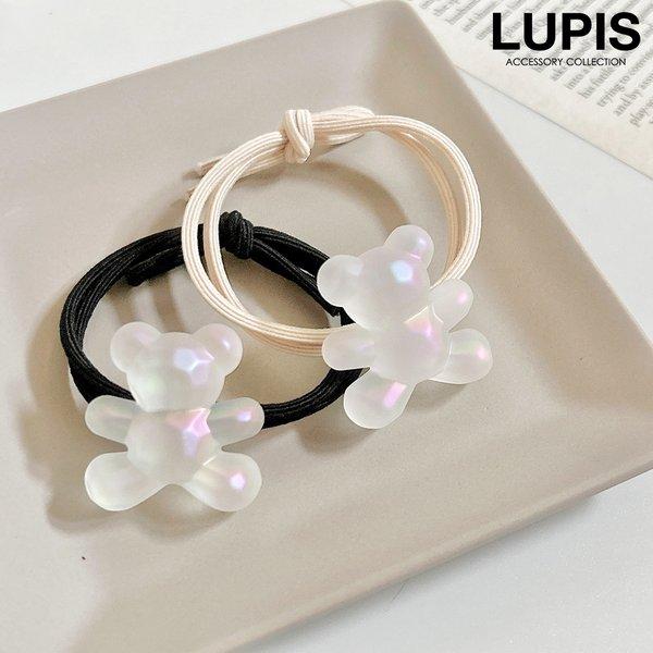 ヘアゴム くま ベアー ヘアアクセサリー オーロラ マット かわいい ガーリー シンプル ポニー シ...