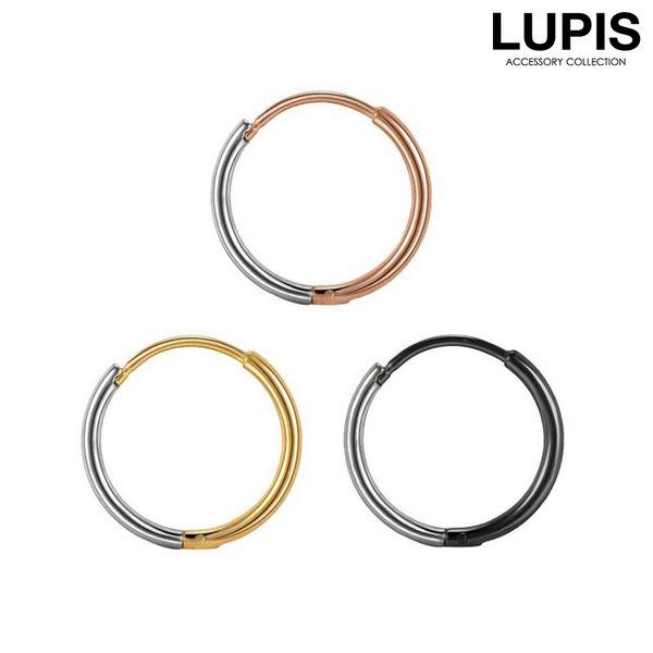 ピアス 金属アレルギー対応 フープピアス バイカラー シンプル 片耳用 レディース メンズ ジェンダ...