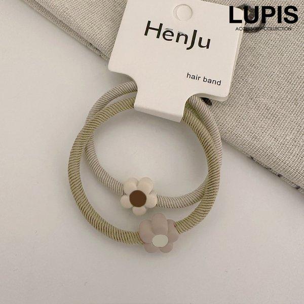 ヘアゴム 2本セット ヘアアクセサリー フラワー かわいい シンプル ガーリー ナチュラル 韓国 韓...