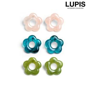 ピアス レディース フラワー 花 マーブル かわいい ガーリー ポップ 華やか 爽やか 春夏 アクリル lupis ルピス｜lupis