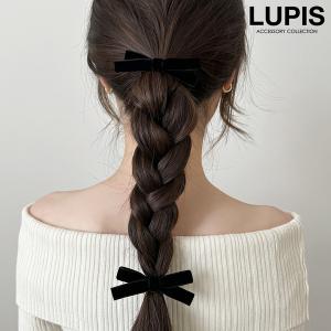 ヘアアクセサリー ヘアゴム リボン ベロア シン...の商品画像