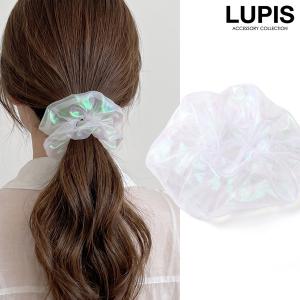 パール付きオーガンジーリボン付きヘアゴム 26cm（1ヶ） : ビーズ