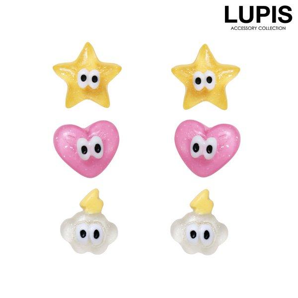 ピアス レディース フェイス スター ハート クラウド ユニーク かわいい おもしろ 顔 ポップ 韓...