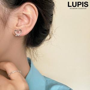 イヤリング ノンホールピアス レディース ハート シンプル かわいい 上品 大人っぽ 手書き風 こなれ感 ニュアンス 痛くなりにくい 韓国 韓国っぽ lupis ルピス