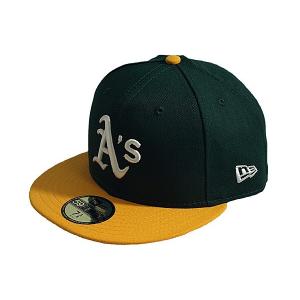 ニューエラ NEW ERA オーセンティックオンフィールドキャップ 帽子 59FIFTY オークランド アスレチックス グリーンイエロー 7 3/8サイズ｜lupo-tff