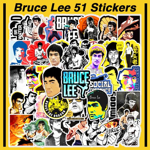 bruce lee ステッカー 51枚セット PVC 防水 ブルースリー 李 小龍 俳優 カンフー ...