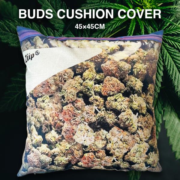 カンナビス柄 クッションカバー 45×45cm コットンリネン 麻 大麻 カンナビス マリファナ 乾...