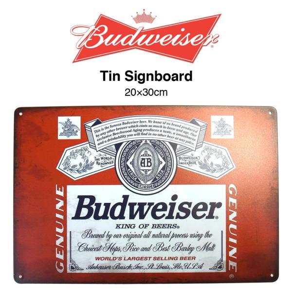 バドワイザー ビール ブリキ看板  20cm×30cm アメリカン雑貨 サインボード サインプレート...