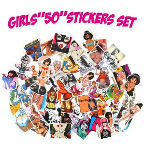 ガールズ グラフィック ステッカー 50枚セット PVC 防水