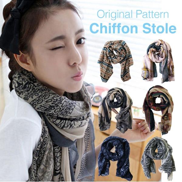 大判  ストール Pattern Stole ストール スカーフ マフラー レディース メンズ ユニ...