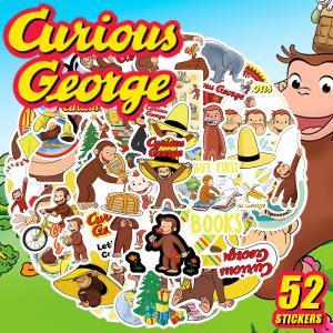 おさるのジョージ ステッカー 52枚セット PVC 防水 シール ひとまねこざる Curious George アニメ 絵本 キャラクター グッズ