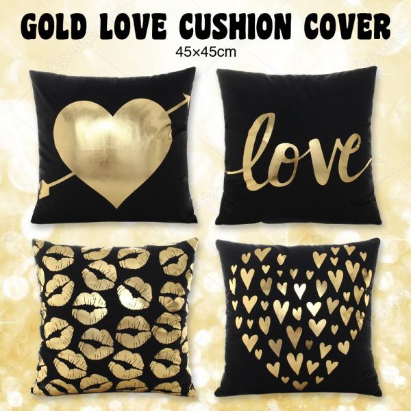 箔押し ゴールド LOVE クッションカバー 45×45cm 全4種 インテリア 雑貨 ラブ ラヴ ...