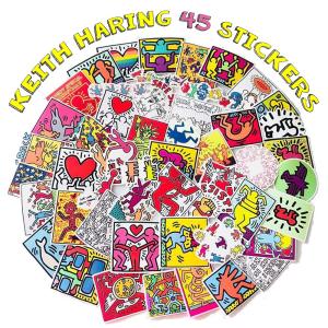 SALE キースヘリング ステッカー 45枚セット PVC 防水 シール  Keith Haring ポップアート｜LUPO