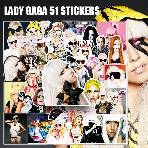 レディー・ガガ ステッカー 51枚セット Lady Gaga PVC 防水 シール レディーガガ 歌...