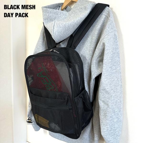 ブラック メッシュ デイパック 20L DAY PACK リュック デイバッグ バックパック メッシ...
