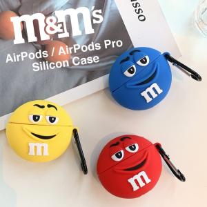 M&amp;Ms  AirPods AirPodsPro シリコン ケース カラビナ付き エアポッズ エムアンドエムズ チョコレート カバー