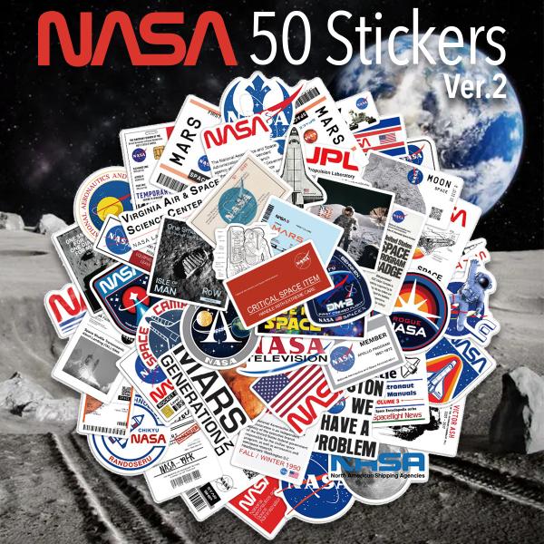 NASA グラフィック ステッカー 50枚セット Ver.2 PVC 防水 シール ナサ 宇宙飛行士...