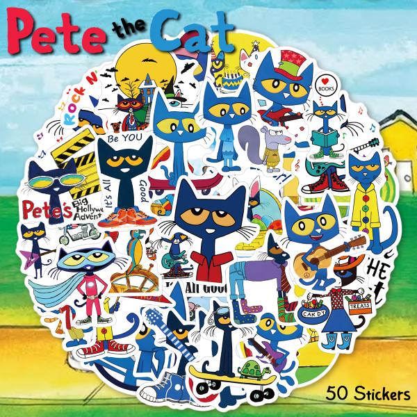 ねこのピート ステッカー 50枚セット 海外 絵本 児童文学 アニメ Pete the Cat ネコ...