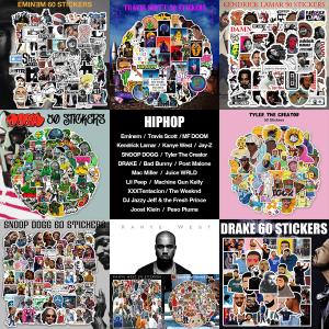 海外 ラッパー ステッカー 50枚セット PVC 防水 シール 全21種類 HIPHOP ヒップホップ R&B 洋楽 エミネム トラヴィススコット ケンドリックラマー
