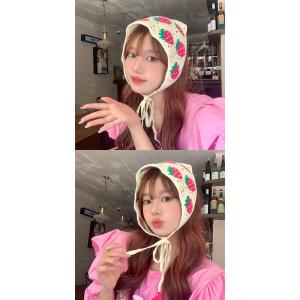 ニット 三角巾 クロシェニット バブーシュカ ...の詳細画像2