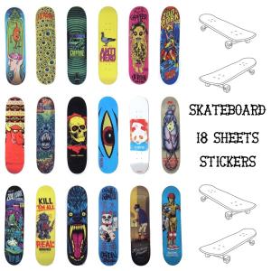 スケートボードデッキ ステッカー 18枚セット PVC 防水