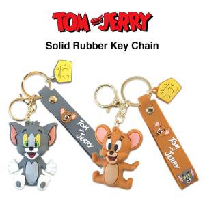 トムとジェリー 立体 マスコット キーホルダー ストラップ付き キーリング TOM & JERRY トムアンドジェリー トムジェリ