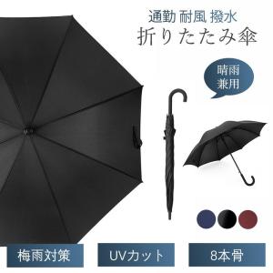 長傘 傘 メンズ 雨傘 ビジネス シンプル 8本骨 自動開閉 晴雨兼用 耐風 撥水 梅雨対策 通勤 フォマール 紳士用 IM UNNY