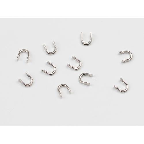 日本の部品屋　クレビス　1.0x3.2x0.8m/m線用　　　　ブラス製　シルバー　10個