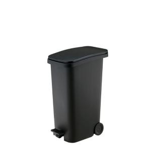 スムース ペダルダストボックス31 ブラック プッシュ式 ゴミ箱 容量：31L 車輪付 RSD-621BK [キッチン リビング スリム 一人暮らし]｜lush-life