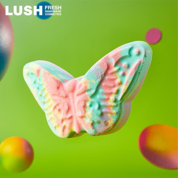 LUSH ルナズバタフライ バスボム 入浴剤 泡風呂  コーンスターチ ベンゾイン レモン   自然...