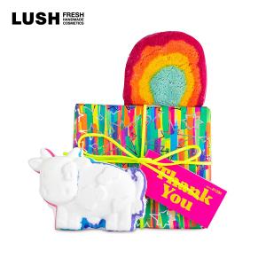 LUSH ラッシュ 公式 サンキュー ギフト セット トビーズマジックカウ レインボウ 入浴剤 バスボム バブルバー 子供 誕生日 プレゼント コスメ｜LUSH公式 ヤフー店