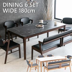 松田家具 食卓3点 白王 1800テーブル+1600ベンチ+1600背付きベンチ