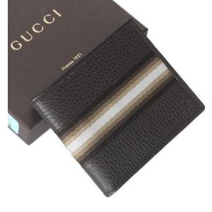 gucci　メンズ ボーダー柄 二つ折り財布　在庫あり