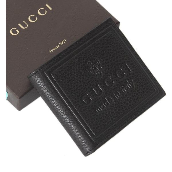 GUCCI　グッチ　型押しロゴ メンズ二つ折り財布　在庫有り