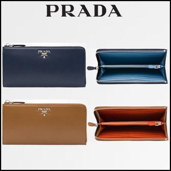 prada　L字ファスナー　レザー　長財布　　在庫有り