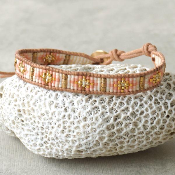 【SALE】CHAN LUU チャンルー BG-4809 シードビーズ1連ブレスレット サーモンミッ...