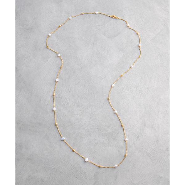 mounir (ムーニエ) ホワイトパールとサテライトチェーンのネックレス