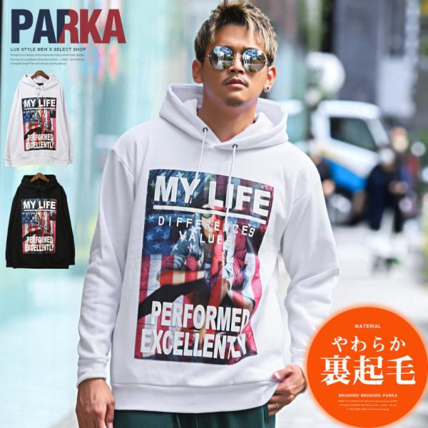 パーカー メンズ スウェット 裏起毛 ガールズフォト プリント 暖か ストリート 韓国