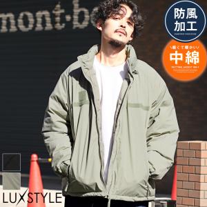 中綿ジャケット メンズ アウター スタンドカラー フード 防風 撥水