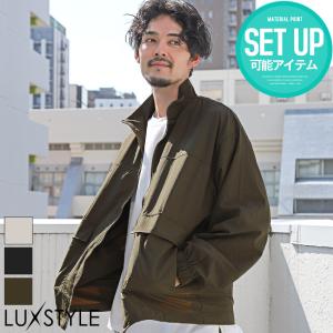 送料無料 ナイロンオーバーサイズスタンドジャケット