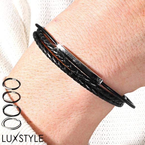 ブレスレット メンズ メンズブレスレット レザーブレスレット 編み込み 編み上げ 本革牛革 レザー ...