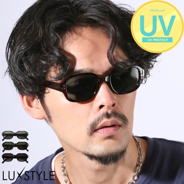 サングラス メンズ レディース オーバルサングラス ユニセックス UVカット 紫外線カット レトロ ...