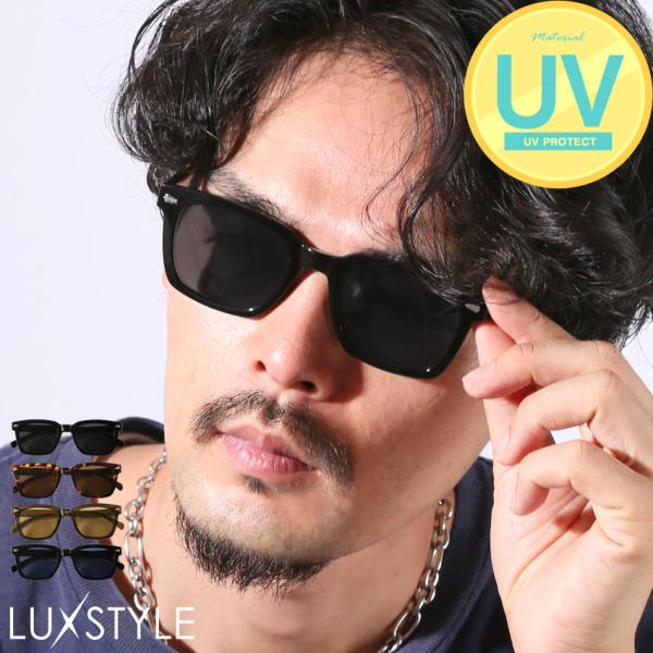 サングラス メンズ レディース ユニセックス UVカット 紫外線対策 スクエア ウェリントン 四角 ...