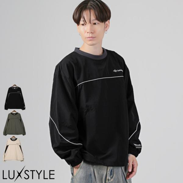 プルオーバー ゲームシャツ ロンT メンズ トップス ナイロン ナイロンシャツ ユニフォームシャツ ...