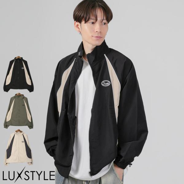 スタンドジャケット アウター メンズ ナイロン パイピング ライン M L XL LL レディース ...