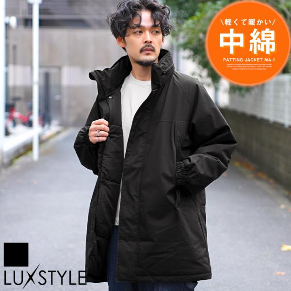 中綿ジャケット メンズ 中綿ブルゾン モンスターパーカー アウター 薄中綿 厚手 防寒 暖か あった...