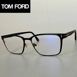 メガネ トムフォード TOM FORD メンズ レディース スクエア マットブラック 新品 黒 金 メタル アセテート ブルーライトカット ゴールド コンビフレーム FT5733｜